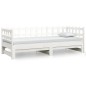 Dormeuse Estraibile Bianca 2x(90x200) cm Legno Massello di Pino Dormeuse Estraibile Bianca 2x(90x200) cm Legno Massello di Pino