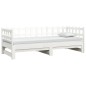 Dormeuse Estraibile Bianca 2x(90x200) cm Legno Massello di Pino Dormeuse Estraibile Bianca 2x(90x200) cm Legno Massello di Pino