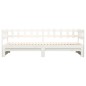 Dormeuse Estraibile Bianca 2x(90x200) cm Legno Massello di Pino Dormeuse Estraibile Bianca 2x(90x200) cm Legno Massello di Pino