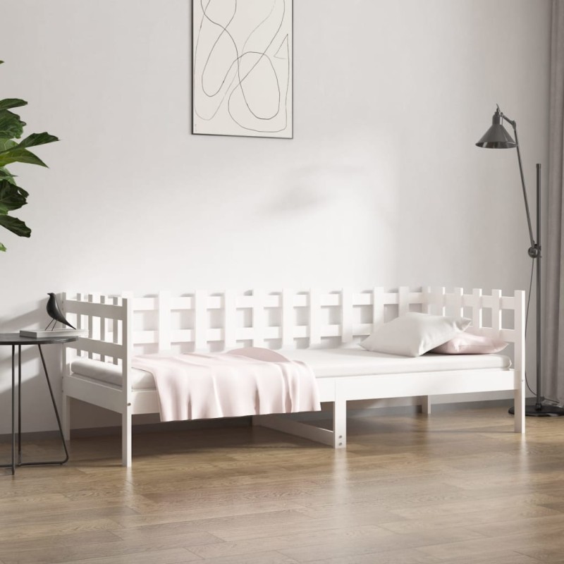 Dormeuse Bianca 90x200 cm in Legno Massello di Pino