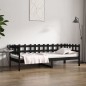 Dormeuse Nera 90x190 cm in Legno Massello di Pino Dormeuse Nera 90x190 cm in Legno Massello di Pino