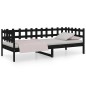 Dormeuse Nera 90x190 cm in Legno Massello di Pino Dormeuse Nera 90x190 cm in Legno Massello di Pino