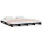 Letto a Pallet Nero 140x190 cm in Legno Massello di Pino Letto a Pallet Nero 140x190 cm in Legno Massello di Pino