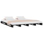 Letto a Pallet Nero 140x190 cm in Legno Massello di Pino Letto a Pallet Nero 140x190 cm in Legno Massello di Pino