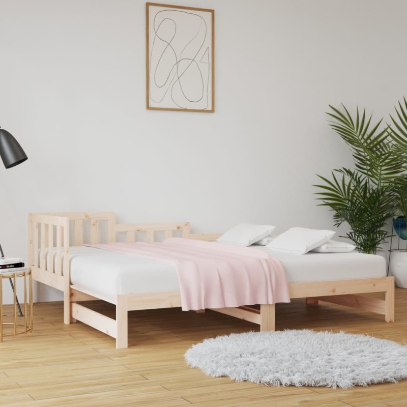 Dormeuse Estraibile 2x(80x200) cm in Legno Massello di Pino Dormeuse Estraibile 2x(80x200) cm in Legno Massello di Pino