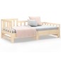Dormeuse Estraibile 2x(80x200) cm in Legno Massello di Pino Dormeuse Estraibile 2x(80x200) cm in Legno Massello di Pino