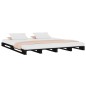 Letto a Pallet Nero 160x200 cm in Legno Massello di Pino