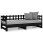 Dormeuse Estraibile Nera 2x(80x200) cm Legno Massello di Pino Dormeuse Estraibile Nera 2x(80x200) cm Legno Massello di Pino