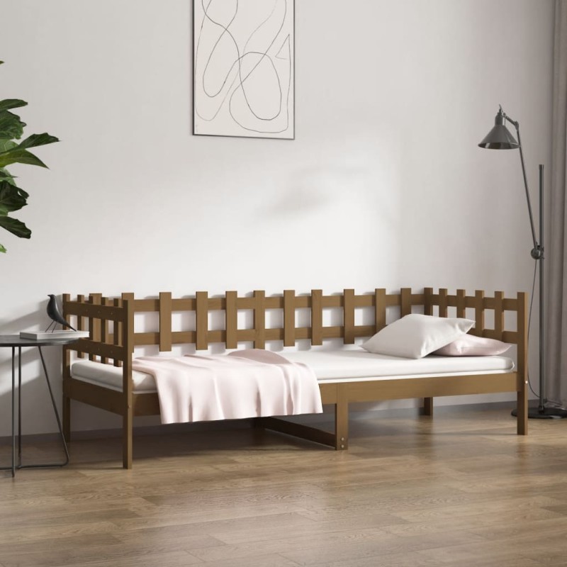 Dormeuse Marrone Miele 90x200 cm in Legno Massello di Pino Dormeuse Marrone Miele 90x200 cm in Legno Massello di Pino