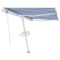 Tenda da Sole Automatica Autoportante 300x250 cm Blu e Bianca Tenda da Sole Automatica Autoportante 300x250 cm Blu e Bianca