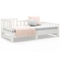 Dormeuse Estraibile Bianca 2x(80x200) cm Legno Massello di Pino