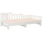 Dormeuse Estraibile Bianca 2x(80x200) cm Legno Massello di Pino