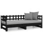 Dormeuse Estraibile Nera 2x(90x200) cm Legno Massello di Pino Dormeuse Estraibile Nera 2x(90x200) cm Legno Massello di Pino