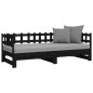 Dormeuse Estraibile Nera 2x(90x200) cm Legno Massello di Pino Dormeuse Estraibile Nera 2x(90x200) cm Legno Massello di Pino