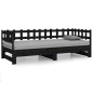 Dormeuse Estraibile Nera 2x(90x200) cm Legno Massello di Pino Dormeuse Estraibile Nera 2x(90x200) cm Legno Massello di Pino