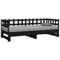 Dormeuse Estraibile Nera 2x(90x200) cm Legno Massello di Pino Dormeuse Estraibile Nera 2x(90x200) cm Legno Massello di Pino