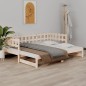 Dormeuse Estraibile 2x(90x190) cm Legno Massello di Pino
