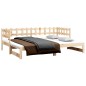Dormeuse Estraibile 2x(90x190) cm Legno Massello di Pino