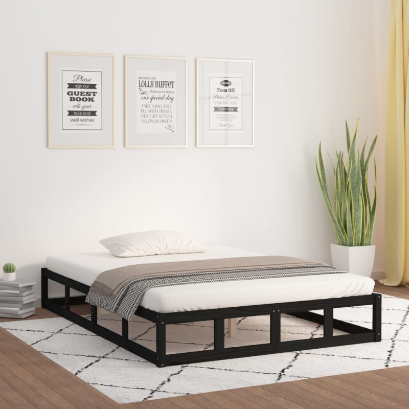Giroletto Nero 140x200 cm in Legno Massello Giroletto Nero 140x200 cm in Legno Massello