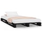 Letto a Pallet Nero 90x200 cm in Legno Massello di Pino Letto a Pallet Nero 90x200 cm in Legno Massello di Pino