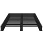 Letto a Pallet Nero 90x200 cm in Legno Massello di Pino Letto a Pallet Nero 90x200 cm in Legno Massello di Pino