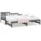 Dormeuse Estraibile Grigia 2x(90x200) cm Legno Massello di Pino Dormeuse Estraibile Grigia 2x(90x200) cm Legno Massello di Pino
