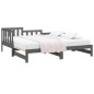 Dormeuse Estraibile Grigia 2x(90x200) cm Legno Massello di Pino Dormeuse Estraibile Grigia 2x(90x200) cm Legno Massello di Pino