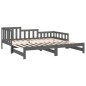 Dormeuse Estraibile Grigia 2x(90x200) cm Legno Massello di Pino Dormeuse Estraibile Grigia 2x(90x200) cm Legno Massello di Pino