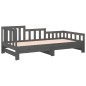 Dormeuse Estraibile Grigia 2x(90x200) cm Legno Massello di Pino Dormeuse Estraibile Grigia 2x(90x200) cm Legno Massello di Pino