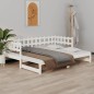vidaXL Dormeuse Estraibile Bianca 2x(90x190) cm Legno Massello di Pino vidaXL Dormeuse Estraibile Bianca 2x(90x190) cm Legno Massello di Pino