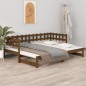 Dormeuse Estraibile Miele 2x(90x200) cm Legno Massello di Pino