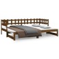 Dormeuse Estraibile Miele 2x(90x200) cm Legno Massello di Pino