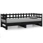 Dormeuse Estraibile Nera 2x(90x190) cm Legno Massello di Pino Dormeuse Estraibile Nera 2x(90x190) cm Legno Massello di Pino