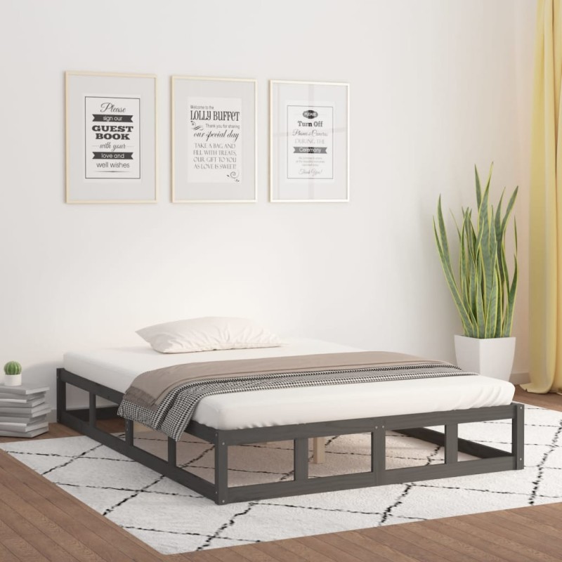 Giroletto Grigio 120x190 cm 4FT Small Double in Legno Massello Giroletto Grigio 120x190 cm 4FT Small Double in Legno Massello