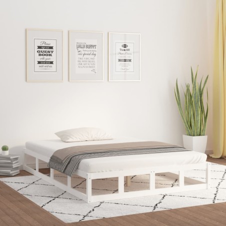 vidaXL Giroletto Bianco 200x200 cm in Legno Massello
