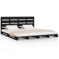Giroletto Nero 135x190 cm Legno Massello di Pino 4FT6 Double Giroletto Nero 135x190 cm Legno Massello di Pino 4FT6 Double