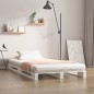 Letto a Pallet Bianco 75x190 cm Massello Pino 2FT6 Small Single Letto a Pallet Bianco 75x190 cm Massello Pino 2FT6 Small Single