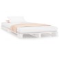 Letto a Pallet Bianco 75x190 cm Massello Pino 2FT6 Small Single Letto a Pallet Bianco 75x190 cm Massello Pino 2FT6 Small Single