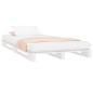 Letto a Pallet Bianco 75x190 cm Massello Pino 2FT6 Small Single Letto a Pallet Bianco 75x190 cm Massello Pino 2FT6 Small Single