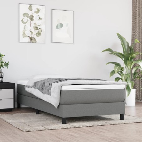 vidaXL Giroletto senza Materasso Grigio Scuro 90x190 cm Tessuto