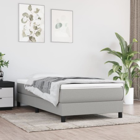 vidaXL Giroletto senza Materasso Grigio Chiaro 90x190 cm Tessuto