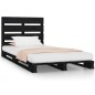vidaXL Giroletto Nero 75x190 cm Legno Massello Pino Small Single vidaXL Giroletto Nero 75x190 cm Legno Massello Pino Small Single