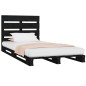 vidaXL Giroletto Nero 75x190 cm Legno Massello Pino Small Single vidaXL Giroletto Nero 75x190 cm Legno Massello Pino Small Single