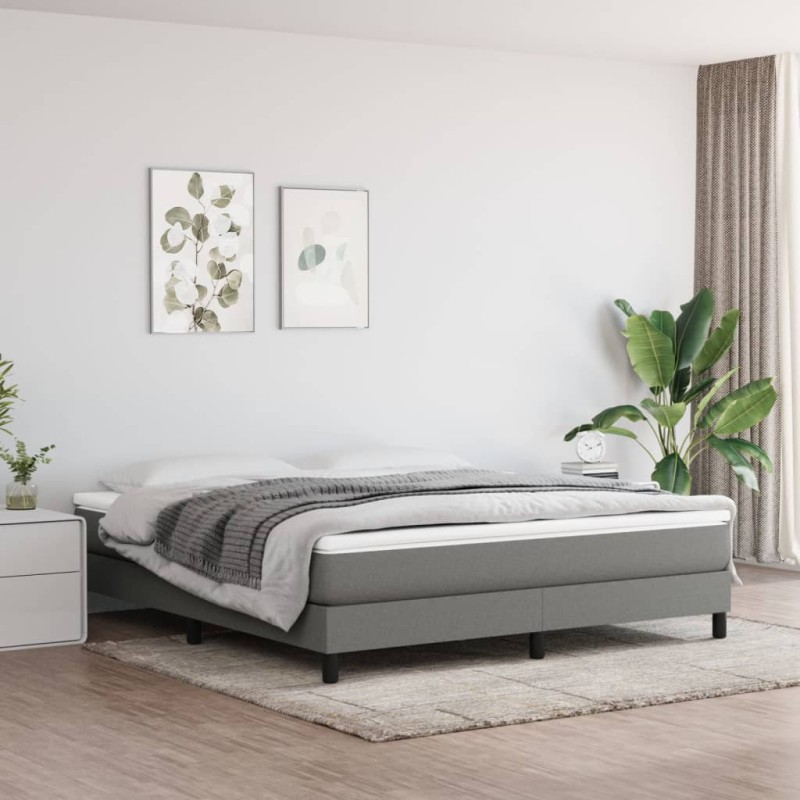 vidaXL Giroletto senza Materasso Grigio Scuro 180x200 cm Tessuto vidaXL Giroletto senza Materasso Grigio Scuro 180x200 cm Tessuto