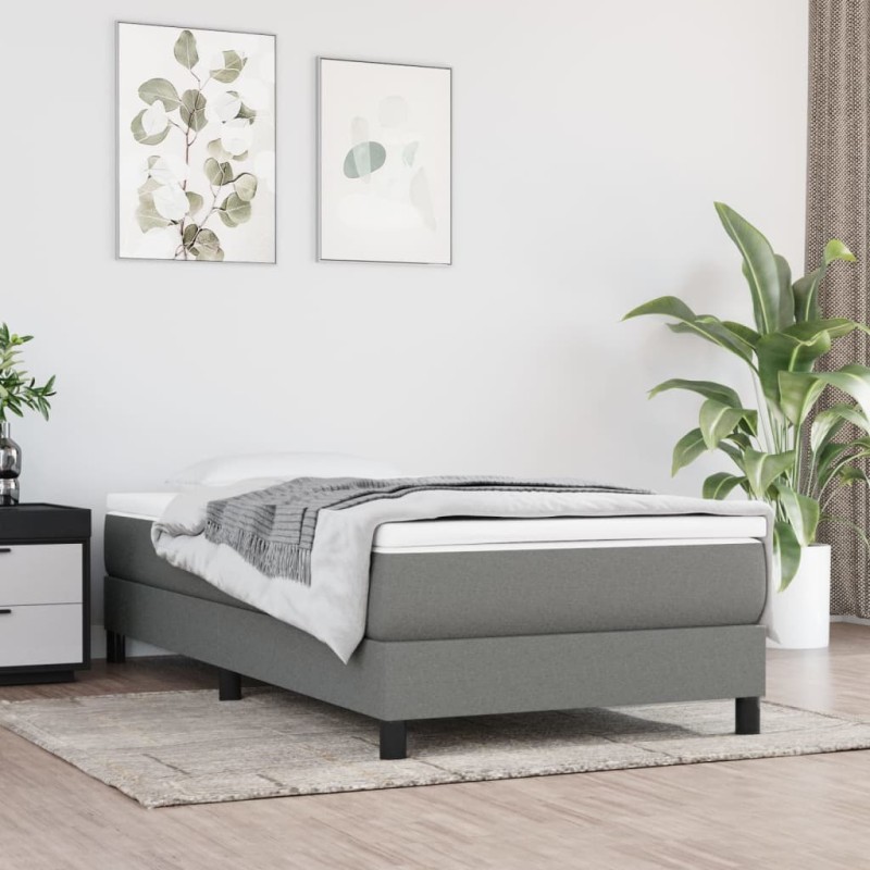vidaXL Giroletto senza Materasso Grigio Scuro 80x200 cm Tessuto vidaXL Giroletto senza Materasso Grigio Scuro 80x200 cm Tessuto