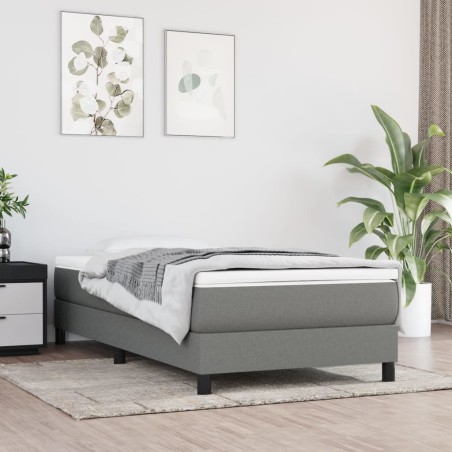 vidaXL Giroletto senza Materasso Grigio Scuro 80x200 cm Tessuto