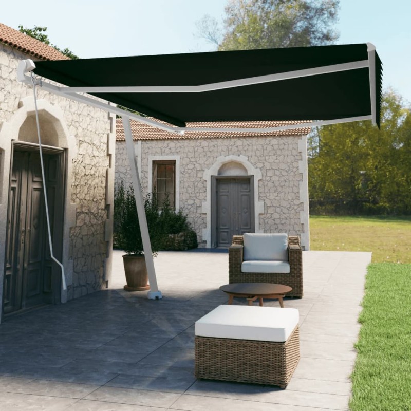 Tenda Retrattile Manuale Autoportante 500x350 cm Antracite Tenda Retrattile Manuale Autoportante 500x350 cm Antracite
