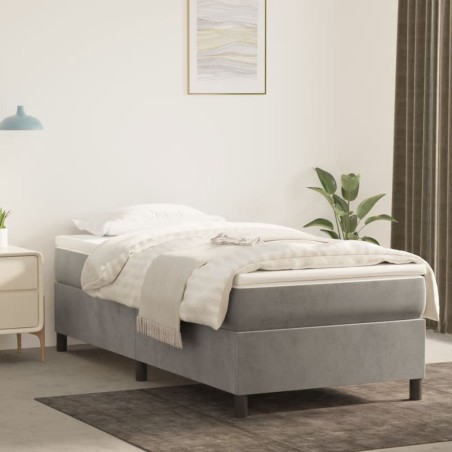vidaXL Giroletto senza Materasso Grigio Chiaro 80x200 cm Velluto