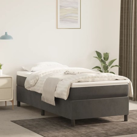 vidaXL Giroletto senza Materasso Grigio Scuro 100x200 cm Velluto