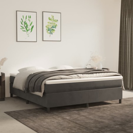 vidaXL Giroletto senza Materasso Grigio Scuro 160x200 cm Velluto